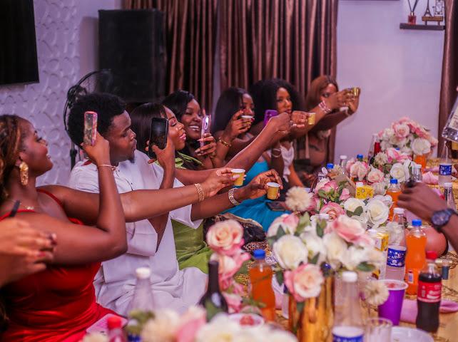 Guests raising a toast at a Signature celebration